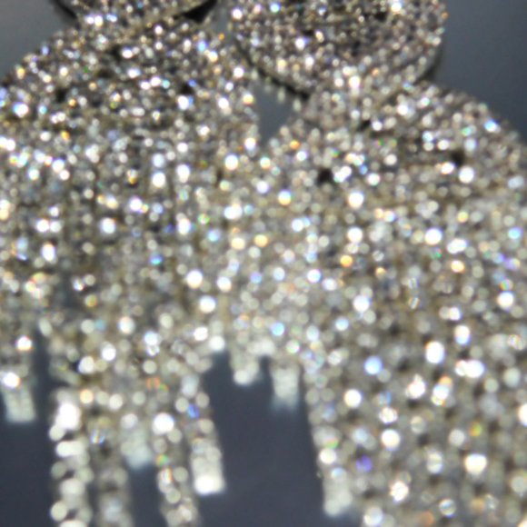 Teardrop Crystal Tassels Dangle Earrings NEW! - Picture 10 of 12